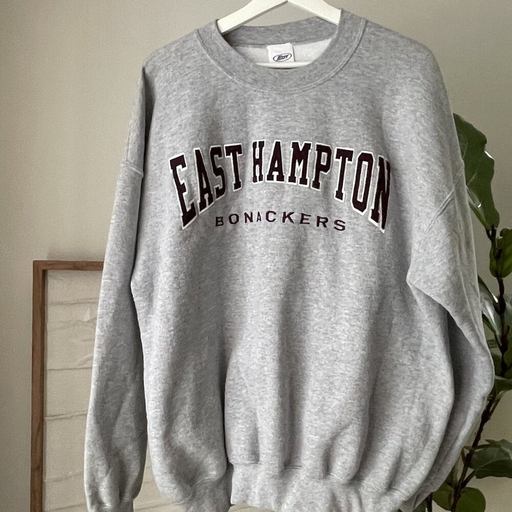 NEFF East Hampton Bonackers Gray Pullover Sweatshirt Sewn Stitched Size XL